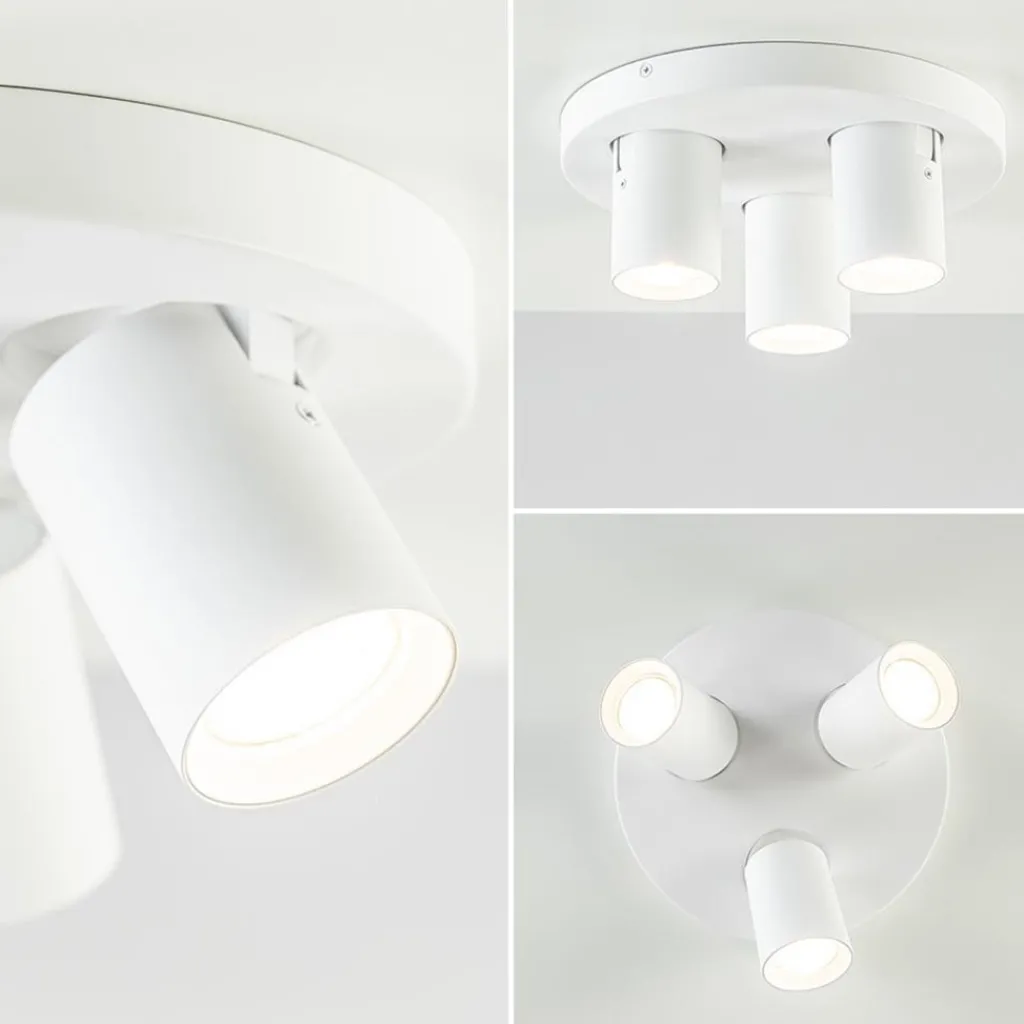 Straluma Ronde 3-lichts opbouwspot mat wit> Opbouwspots|Woonkamerlampen