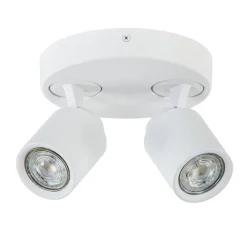 Straluma Ronde 2-lichts opbouwspot wit metaal verstelbaar> Opbouwspots|Slaapkamerlampen