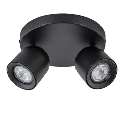 Straluma Ronde opbouwspot 2-lichts zwart GU10> Opbouwspots|Woonkamerlampen