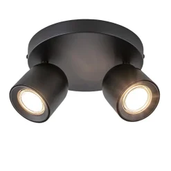Straluma Ronde opbouwspot 2-lichts zwart GU10> Opbouwspots|Woonkamerlampen
