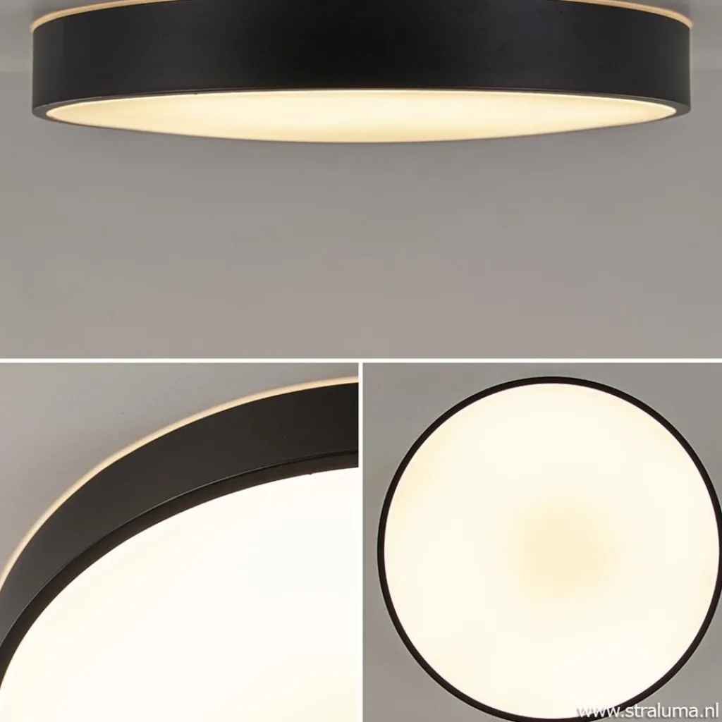 Straluma Ronde plafondlamp zwart inclusief LED en remote> Plafondlampen|Plafonnières
