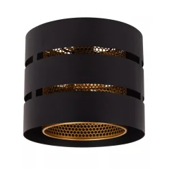 Straluma Ronde plafondlamp zwart metaal met goud> Plafondlampen|Industriële Verlichting