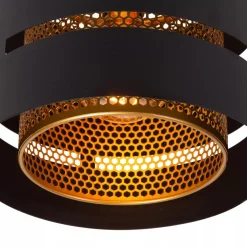 Straluma Ronde plafondlamp zwart metaal met goud><noscript><img width=