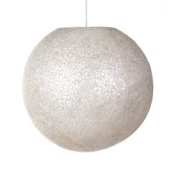 Straluma Ronde schelpen hanglamp wit/parelmoer 50 cm> Schelpenlampen|Halverlichting