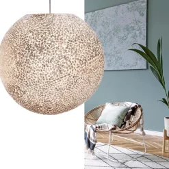 Straluma Ronde schelpen hanglamp wit/parelmoer 50 cm><noscript><img width=