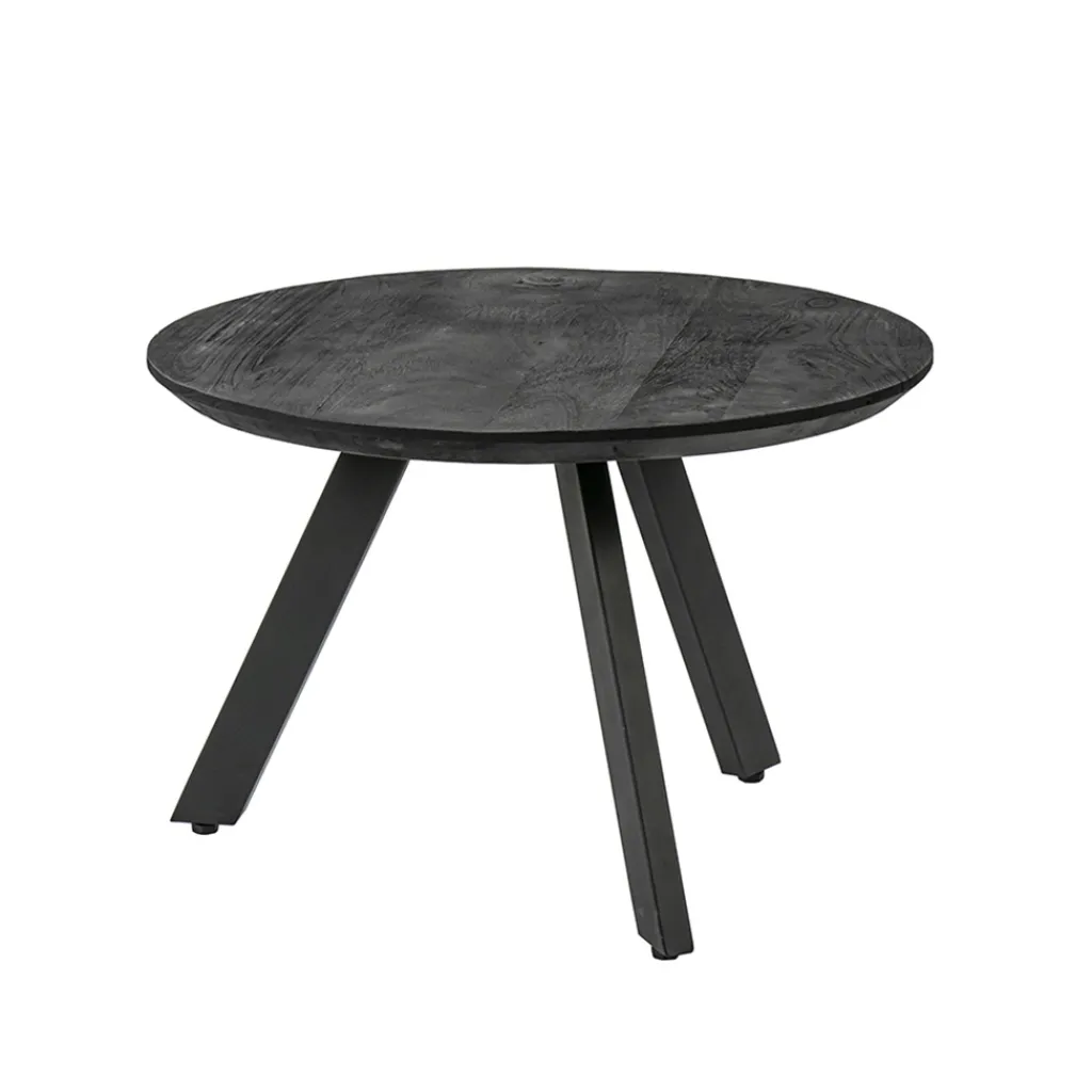Straluma Salontafel rond hout zwart 60 cm> Bijzettafels|Salontafels