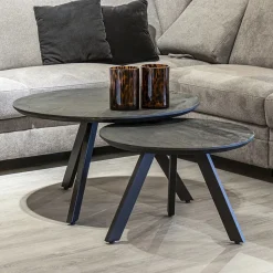 Straluma Salontafel rond hout zwart 60 cm><noscript><img width=