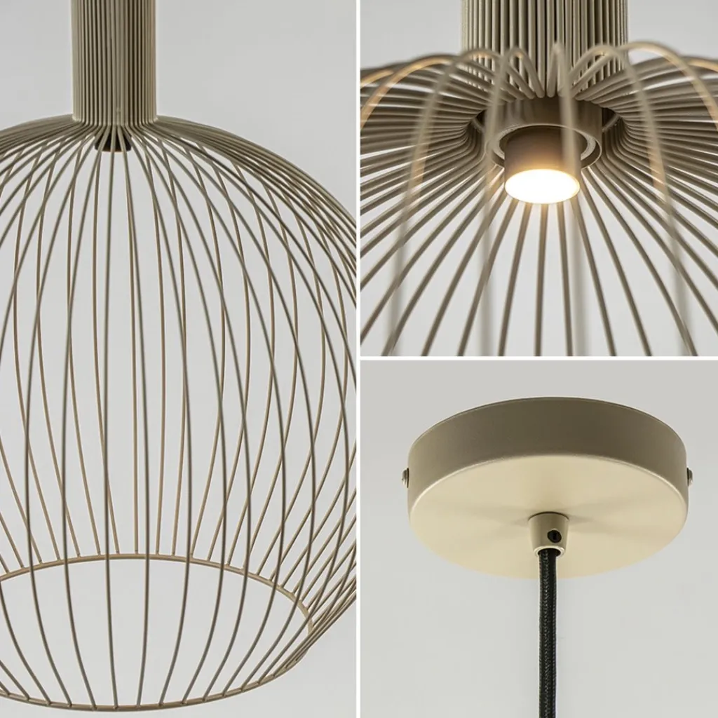 Straluma Scandinavische draad hanglamp mat zand 50 cm> Eettafellampen|Draadlampen