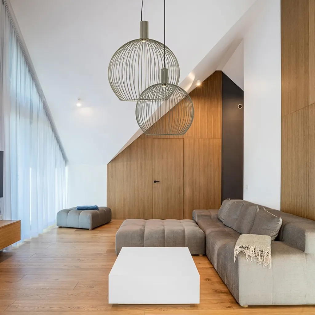 Straluma Scandinavische draad hanglamp mat zand 50 cm> Eettafellampen|Draadlampen