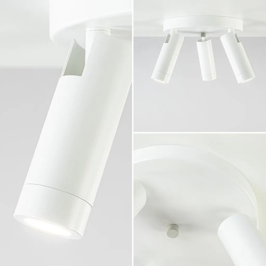 Straluma Scandinavische 3-lichts plafondspot mat wit/goud> Opbouwspots|Keukenverlichting