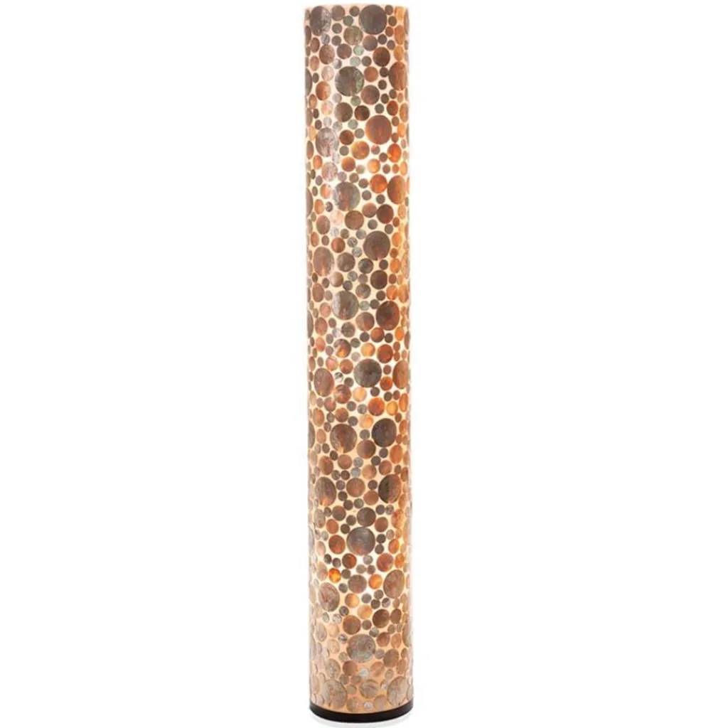 Straluma Schelpen vloerlamp goud cilinder groot> Schelpenlampen|Woonkamerlampen