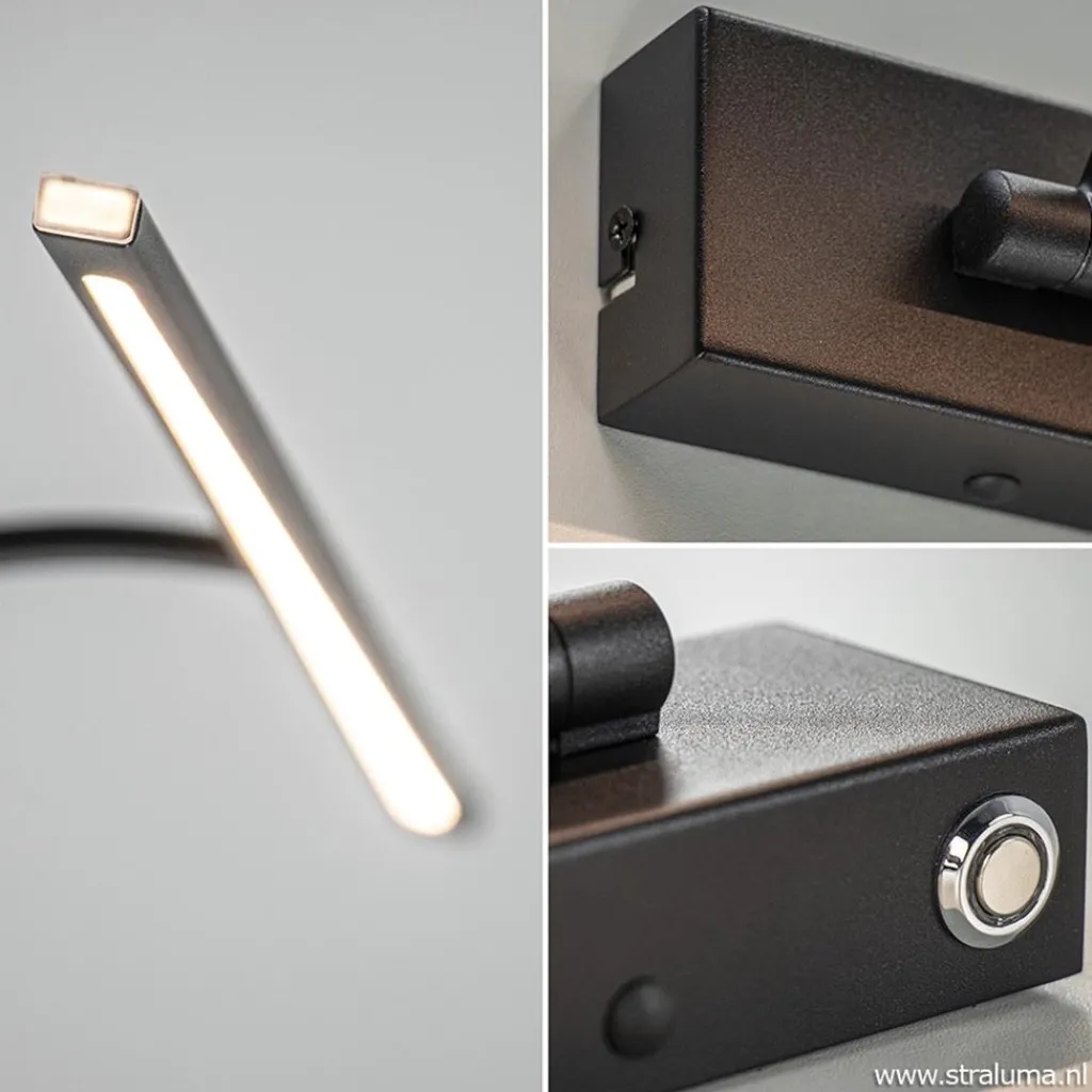 Straluma Schilderijlamp zwart 45cm met dimmer> Wandlampen|Woonkamerlampen