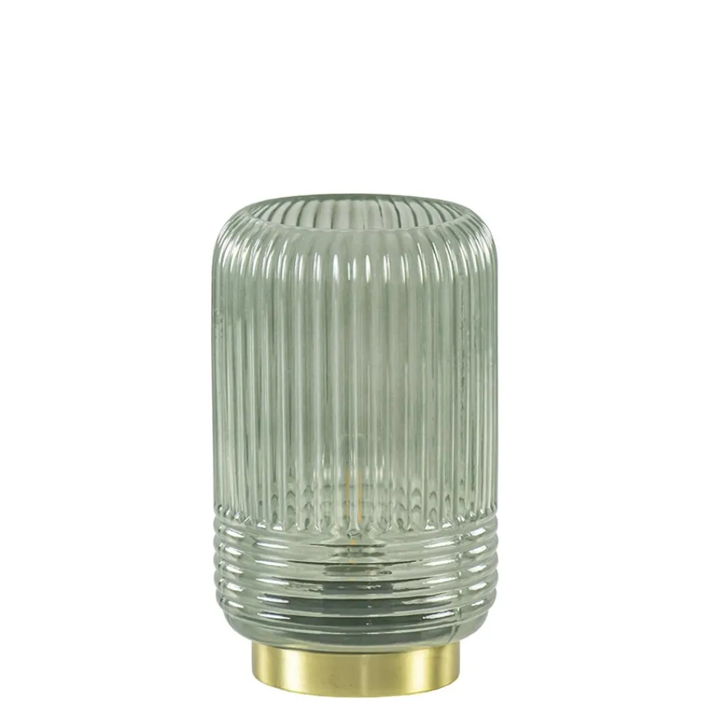 Straluma Sfeervolle tafellamp Lipa grijs groen op baterijen Light & Living> Tafellampen|Light and Living