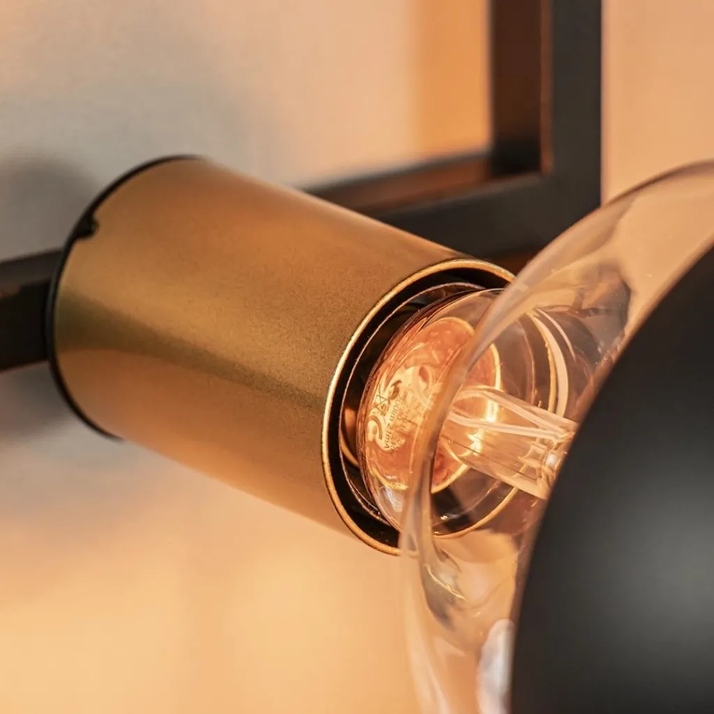 Straluma Sfeervolle wandlamp frame zwart/goud> Wandlampen|Botanische Verlichting