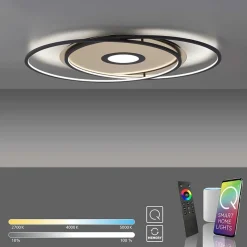 Straluma Smart plafondlamp goud met zwart dimbaar><noscript><img width=