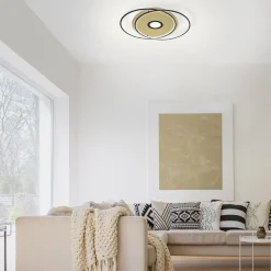 Straluma Smart plafondlamp goud met zwart dimbaar><noscript><img width=