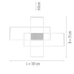 Straluma Smart plafond/wandlamp rechthoeken inclusief remote><noscript><img width=