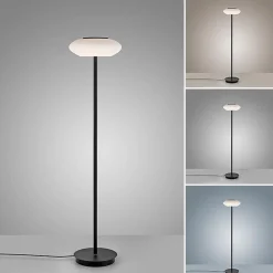 Straluma Smart vloerlamp zwart met wit glas dimbaar> Vloerlampen|Smart lampen