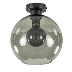 Straluma Smoke glazen plafondlamp globe 25 cm> Woonkamerlampen|Slaapkamerlampen