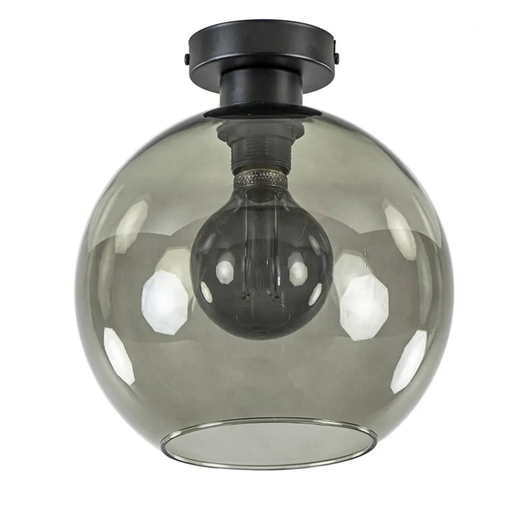 Straluma Smoke glazen plafondlamp globe 25 cm> Woonkamerlampen|Slaapkamerlampen