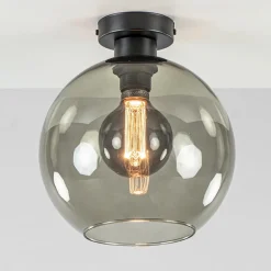 Straluma Smoke glazen plafondlamp globe 25 cm> Woonkamerlampen|Slaapkamerlampen