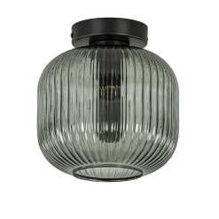 Straluma Smoke glazen plafondlamp met zwarte bevestiging> Plafondlampen|Klassieke Verlichting