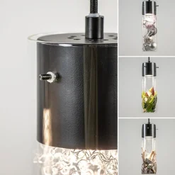 Straluma Speelse hanglamp zwart met helder glas 3-lichts><noscript><img width=