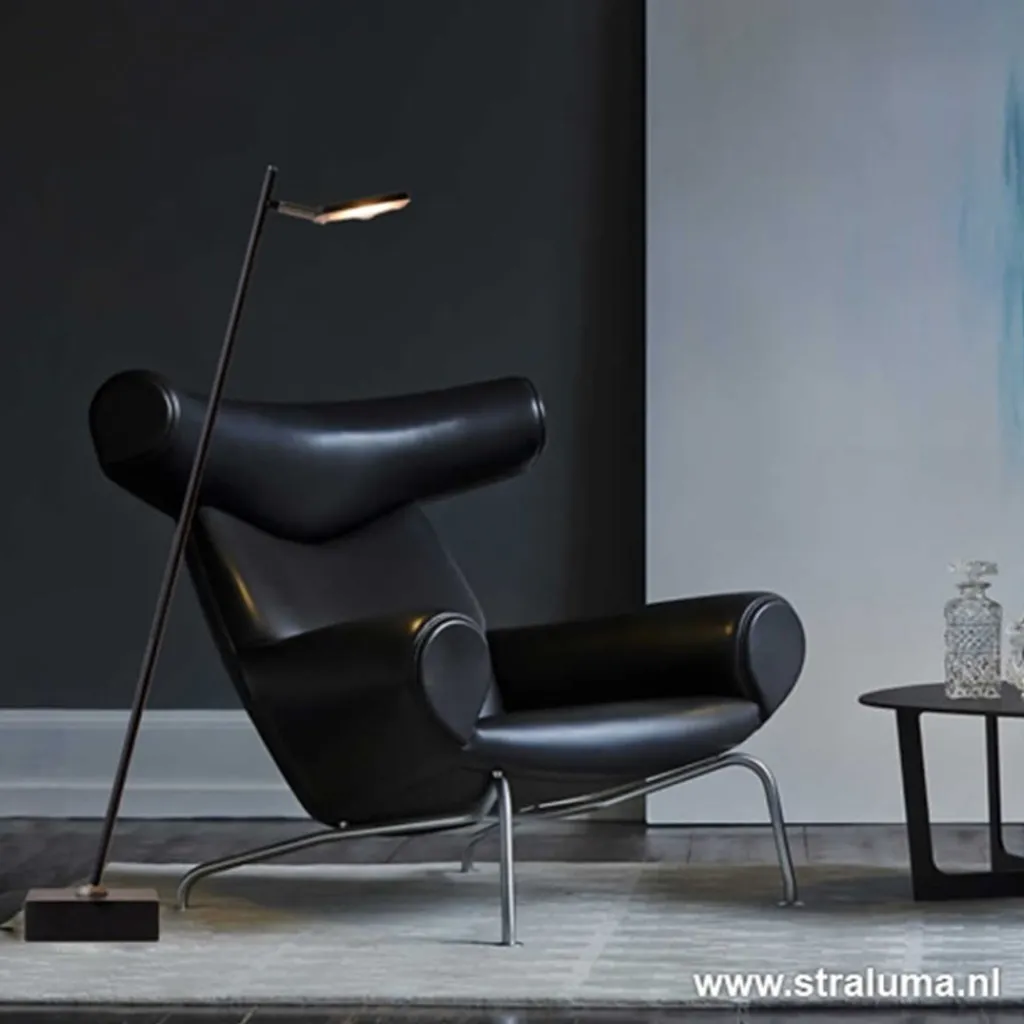 Straluma Staande leeslamp Blok zwart incl.dimmer> Vloerlampen|Leeslampen