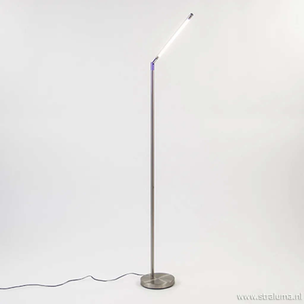 Straluma Staande leeslamp nikkel met dimmer> Vloerlampen|Leeslampen