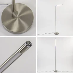 Straluma Staande leeslamp nikkel met dimmer><noscript><img width=