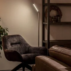 Straluma Staande leeslamp nikkel met dimmer><noscript><img width=