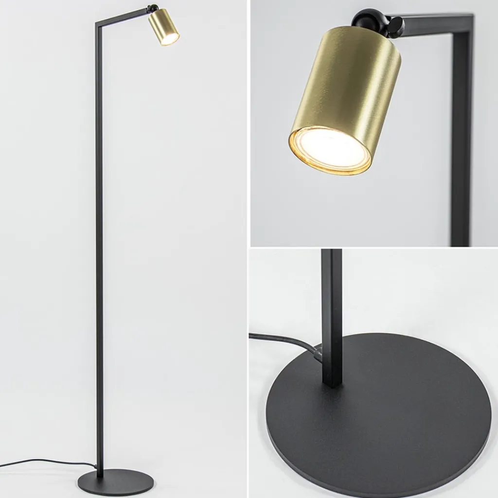 Straluma Staande leesspot Bounce zwart/goud> Leeslampen|Woonkamerlampen