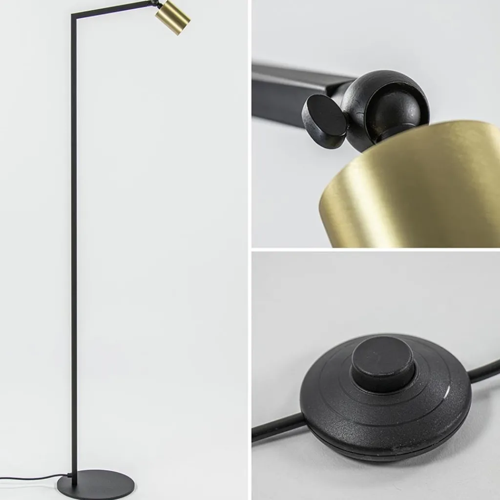 Straluma Staande leesspot Bounce zwart/goud> Leeslampen|Woonkamerlampen