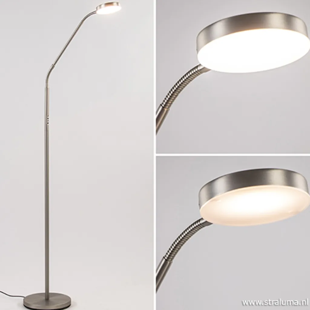 Straluma Stalen lees/vloerlamp LED dim to warm> Vloerlampen|Leeslampen