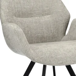 Straluma Stijlvolle armstoel taupe met zwarte poot><noscript><img width=