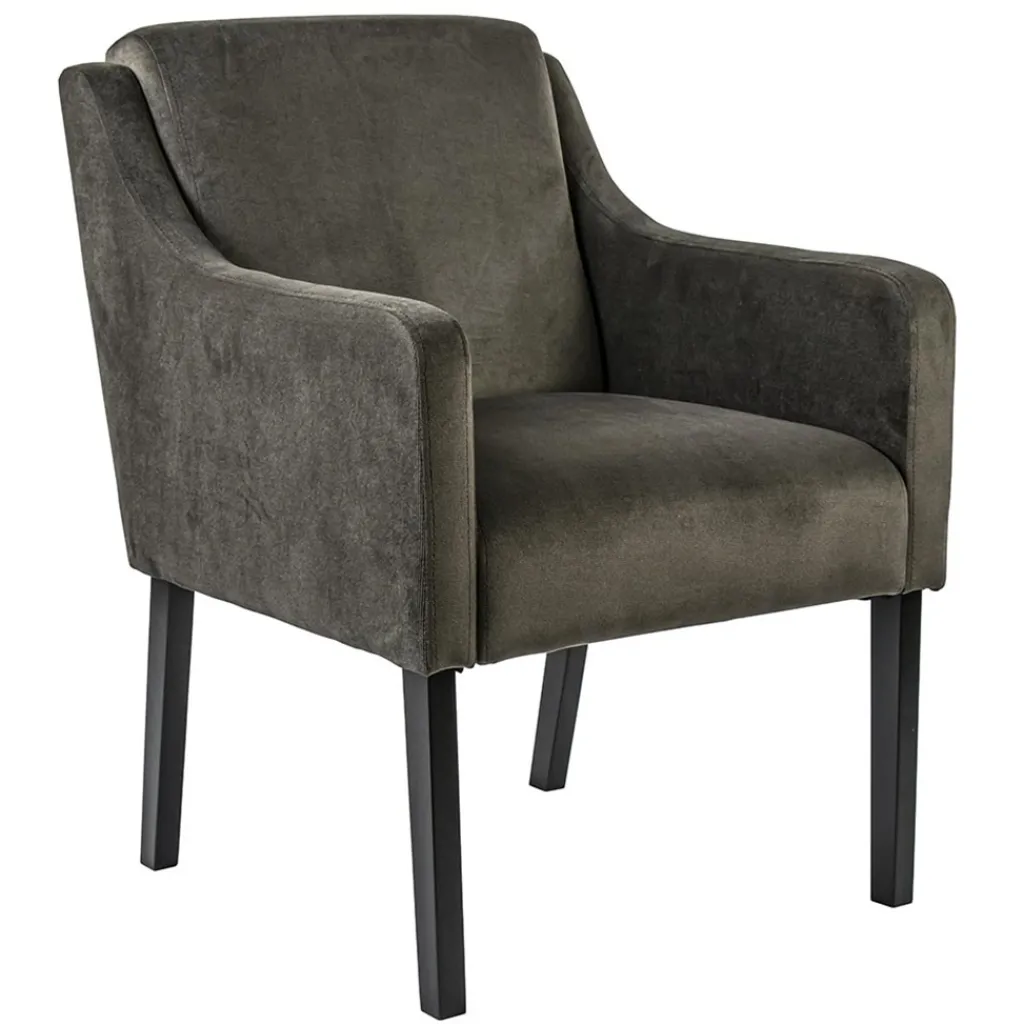 Straluma Stijlvolle eetkamerstoel bruin met zwarte poot> Eetkamerstoelen