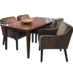 Straluma Stijlvolle eetkamerstoel bruin met zwarte poot><noscript><img width=