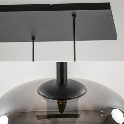 Straluma Stijlvolle 6-lichts hanglamp zwart met gradiënt smoke glas><noscript><img width=