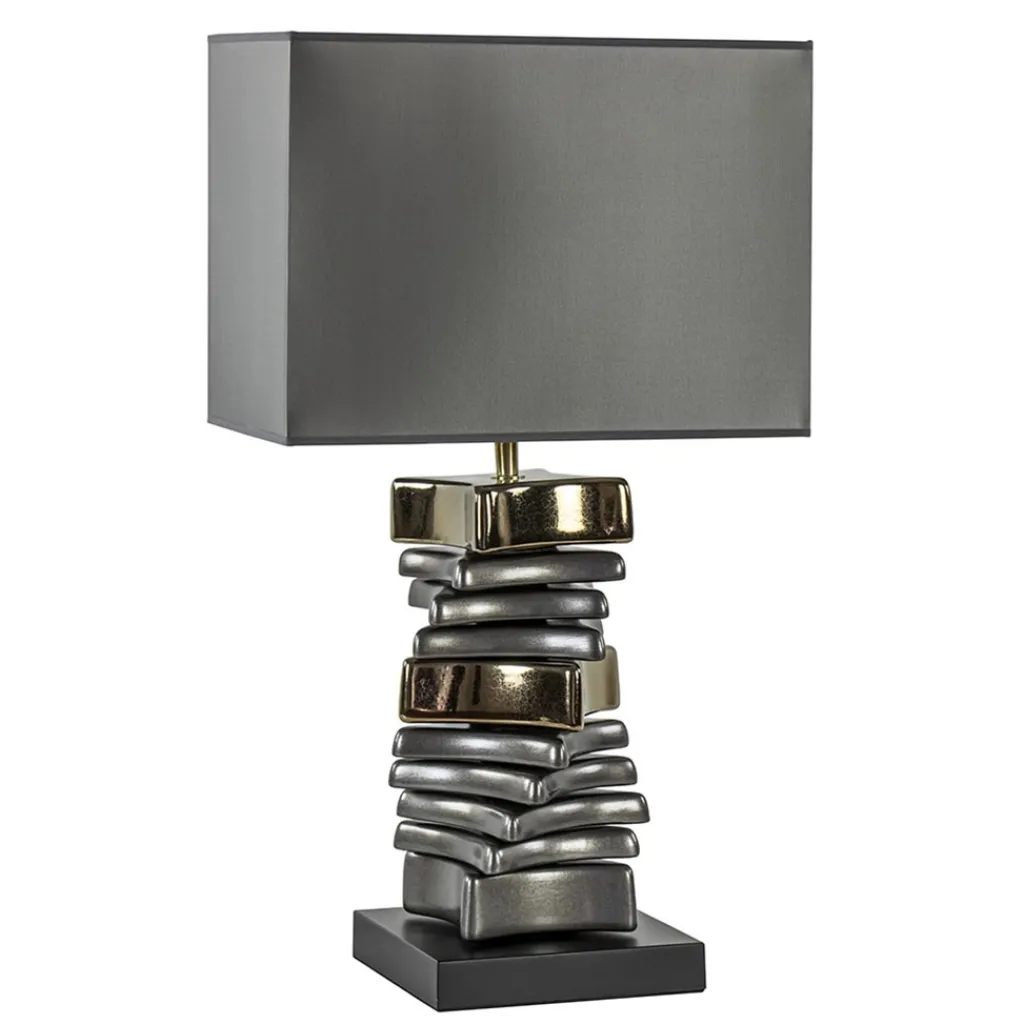 Straluma Stijlvolle tafellamp grijs/goud inclusief kap> Tafellampen|Schemerlampen