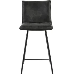 Straluma Stoere barkruk met bull lederen zitting antraciet> Barkrukken