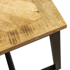 Straluma Stoere eettafel mangohout met visgraat en zwarte poot><noscript><img width=
