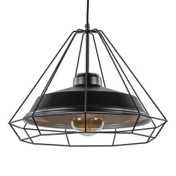 Straluma Stoere hanglamp industrieel/Scandinavisch mat zwart> Woonkamerlampen|Slaapkamerlampen