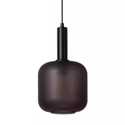 Straluma Stoere hanglamp zwart met mat zwart glas> Eetkamerverlichting|Hanglampen