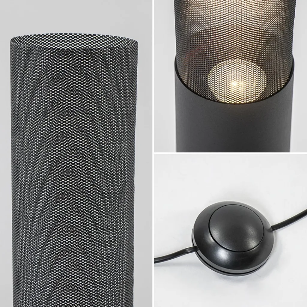 Straluma Stoere vloerlamp cilinder zwart met spot> Vloerlampen|Industriële Verlichting