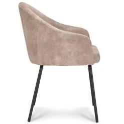 Straluma Stoffen armstoel sand met smalle metalen poot><noscript><img width=