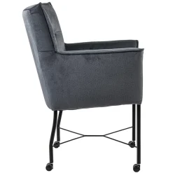 Straluma Stoffen eetkamerstoel grijs/blauw op wieltjes><noscript><img width=
