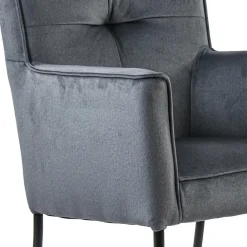 Straluma Stoffen eetkamerstoel grijs/blauw op wieltjes><noscript><img width=