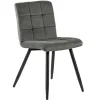 Straluma Stoffen eetkamerstoel grijs met zwarte poot> Eetkamerstoelen