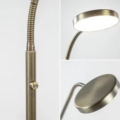 Straluma Strak klassieke LED leeslamp brons dim to warm><noscript><img width=