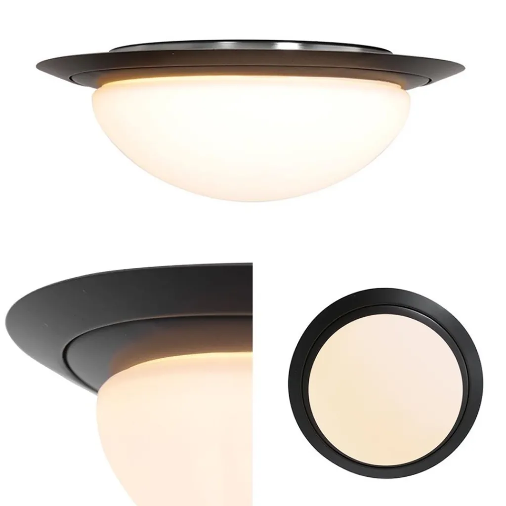 Straluma Strak klassieke LED plafonnière zwart inclusief LED> Plafondlampen|Plafonnières